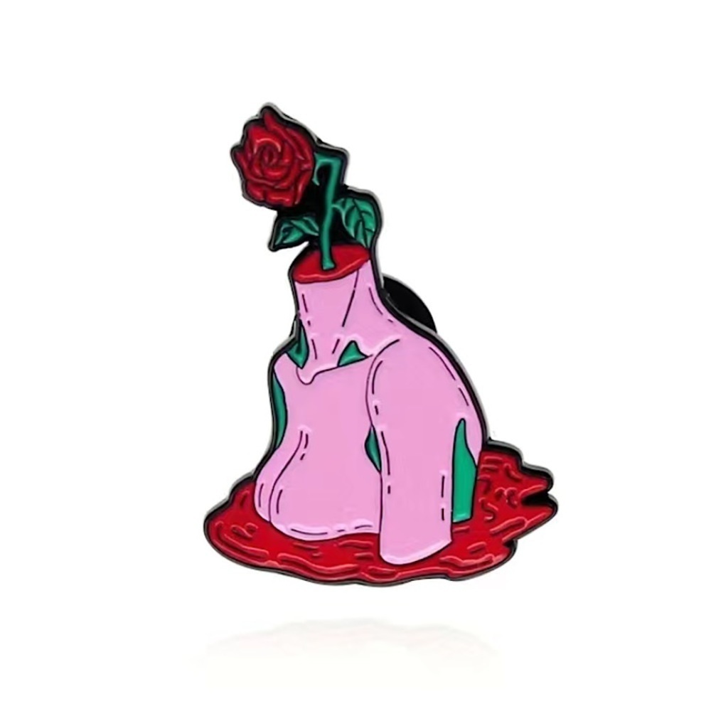(3/$15) Torso With Rose Enamel Pin